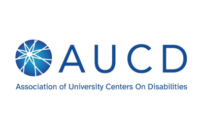 Logo has globe with burst of lines through it and text reading: AUCD-Association of University Centers on Disabilities
